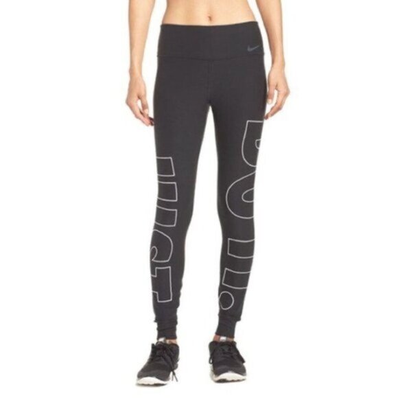NIKE Power Legend Training Dri-Fit Just Do It JDI Graphic Logo Cuff Leggings S - Picture 3 of 14
